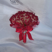 Load image into Gallery viewer, Crystal bouquet, Brides or bridesmaid wired crystal bead bouquet , Custom colours made to order by Crystal wedding uk
