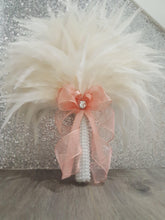 Load image into Gallery viewer, Brides Feather bouquet, Great Gatsby wedding style -ANY COLOUR by Crystal wedding uk

