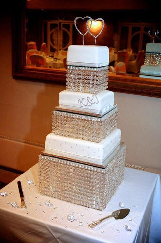 Real crystal Wedding cake stand set of 3 to 6 tiers - OTHER SIZES AVAILABLE by Crystal wedding uk