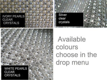 Load image into Gallery viewer, wedding cake stand , Crystal &amp; Pearl cake stage. - round or square all sizes in white,black or ivory by Crystal wedding uk
