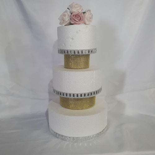 Rhinestone cake separators, cake dividers, round or square by Crystal wedding uk