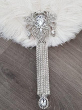 Load image into Gallery viewer, Set of 6 Feather Fan bouquets, Ostrich feathers,Great Gatsby wedding style 1920's - any colour as custom made by Crystal wedding uk
