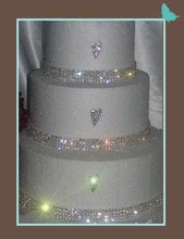 Load image into Gallery viewer, Real crystal rhinestone Diamante cake trim banding 1 YARD by Crystal wedding uk
