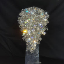 Load image into Gallery viewer, Diamante bouquet 10" x 14" brooch Jewel rhinestone crystal wedding bouquet Crystal Bridal Bouquet, cascade bouquet by Crystal wedding uk
