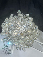 Load image into Gallery viewer, Diamante bouquet 10&quot; x 14&quot; brooch Jewel rhinestone crystal wedding bouquet Crystal Bridal Bouquet, cascade bouquet by Crystal wedding uk
