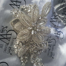 Load image into Gallery viewer, Cake brooch, crystal rhinestone cake decoration - Silver cake jewelery by Crystal wedding uk

