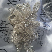 Load image into Gallery viewer, Cake brooch, crystal rhinestone cake decoration - Silver cake jewelery by Crystal wedding uk
