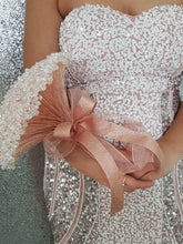 Load image into Gallery viewer, Rose gold AB Crystal bouquet, Brides wire bead jewel bouquet by Crystal wedding uk
