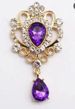 Load image into Gallery viewer, Rhinestone Cake Brooch (Set of 3) Gold Plated Wedding cake Decoration
