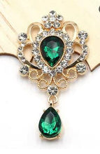 Load image into Gallery viewer, Rhinestone Cake Brooch (Set of 3) Gold Plated Wedding cake Decoration
