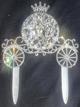 Load image into Gallery viewer, Crystal Carriage Cake Topper: Fairytale Wedding Decoration
