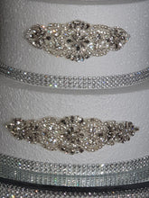 Load image into Gallery viewer, Cake brooch set of 3 , crystal rhinestone &amp; pearl cake decoration - Silver or Gold by Crystal wedding uk
