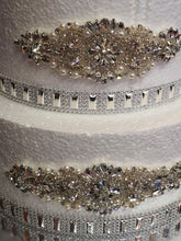 Load image into Gallery viewer, Cake brooch set of 3 , crystal rhinestone &amp; pearl cake decoration - Silver or Gold by Crystal wedding uk
