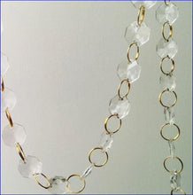 Load image into Gallery viewer, GLASS Crystal Garland 1 metre , Centerpiece Decoration Wedding Reception decor REAL crystal beads, gold or clear, by Crystal wedding uk

