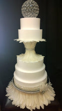 Load image into Gallery viewer, Feather cake stand, Great Gatsby, 1920&#39;s wedding. by Crystal wedding ukw
