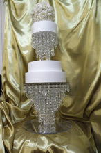 Load image into Gallery viewer, Chandelier cake stand , 2 tier set Premium crystal 6" and 12" + led's by Crystal wedding uk
