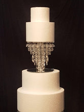 Load image into Gallery viewer, Chandelier cake stand , 2 tier set Premium crystal 6" and 12" + led's by Crystal wedding uk
