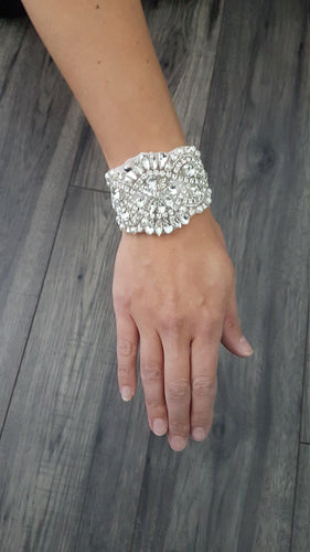 Wedding Bracelet Jewellery Crystal Vintage Wedding Bride Cuff Bracelet Art Deco Great Gatsby Vintage Glam , art deco by Crystal wedding uk