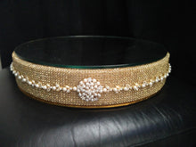 Load image into Gallery viewer, Gold Crystal Diamante rhinestone pearl belt style wedding cake stand by Crystal wedding uk
