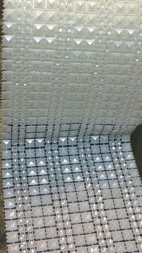Pearl ribbon, ivory cake banding, cake ribbon, invitations embelishments, bead trim for crafts. by Crystal wedding uk