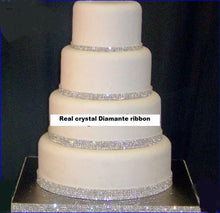 Load image into Gallery viewer, Real crystal rhinestone Diamante cake trim banding 1 YARD by Crystal wedding uk
