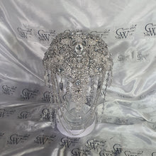 Load image into Gallery viewer, Brooch bouquet, 7&quot; Jewel crystal wedding bouquet + grooms buttonhole Bridal Brooch Bouquet, cascade Jewel bouquet by Crystal wedding uk
