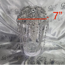 Load image into Gallery viewer, Brooch bouquet, 7&quot; Jewel crystal wedding bouquet + grooms buttonhole Bridal Brooch Bouquet, cascade Jewel bouquet by Crystal wedding uk

