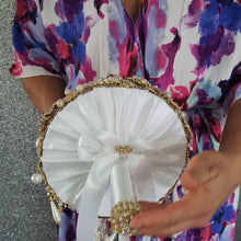 Load image into Gallery viewer, Gold Crystal cascade brooch bouquet, jewel bouquet, alternative Great Gatsby style wedding flowers. by Crystal wedding uk
