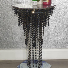 Load image into Gallery viewer, Black &amp; gold Crystal chandelier side table - tall console. Occasional table, Custom table furniture. by Crystal wedding uk
