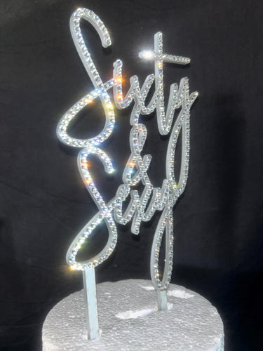 Stunning Crystal Cake topper, Sexy cake topper, rhinestone bling birthday cake topper