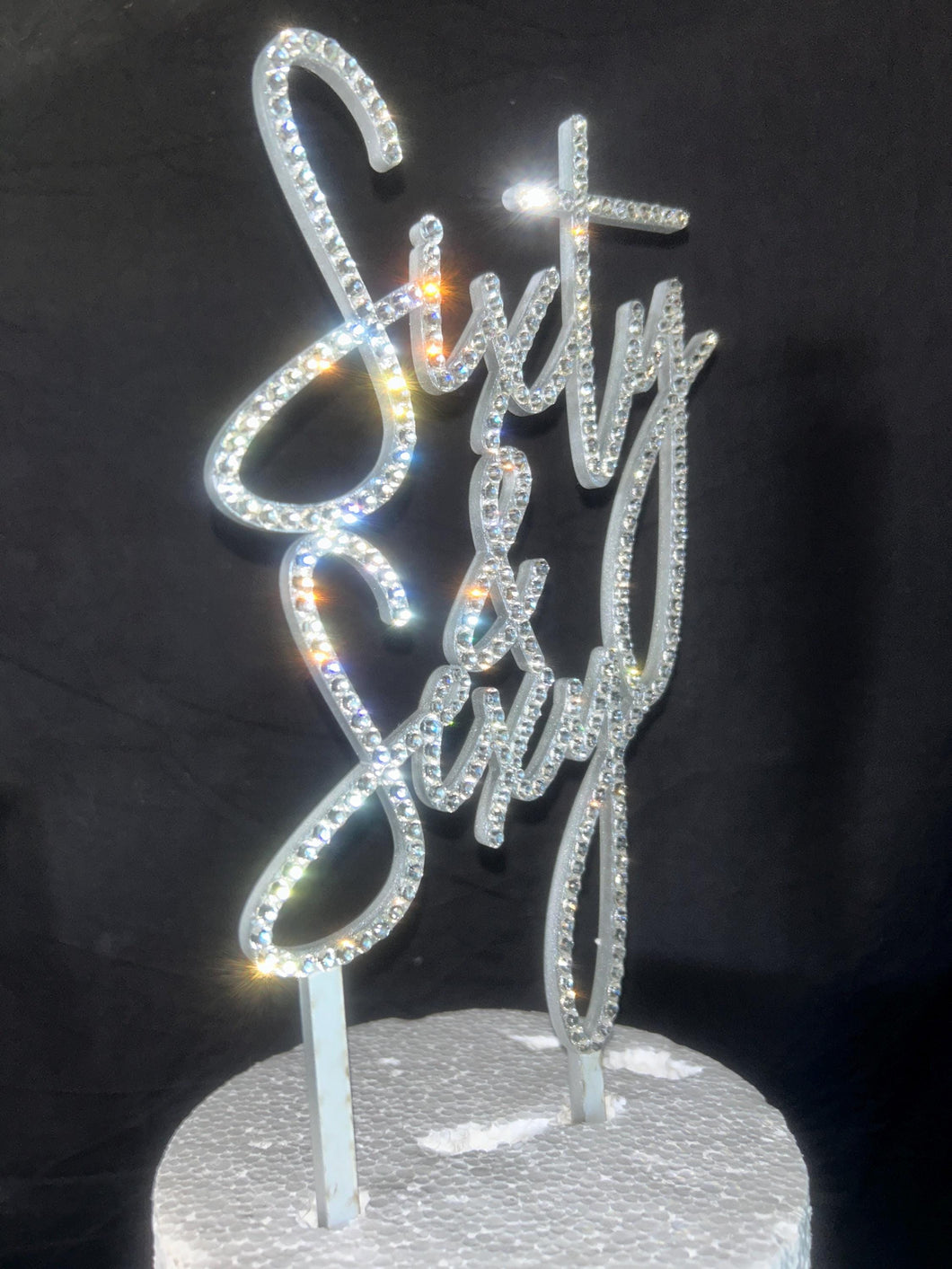 Stunning Crystal Cake topper, Sexy cake topper, rhinestone bling birthday cake topper
