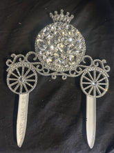 Load image into Gallery viewer, Crystal Carriage Cake Topper: Fairytale Wedding Decoration
