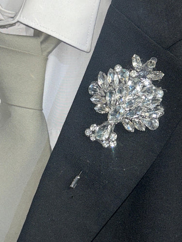 Jewel Gem Buttonhole , Groom usher small Boutonniere ,Wedding Buttonhole Pin, Wedding Boutonnière by Crystal wedding uk