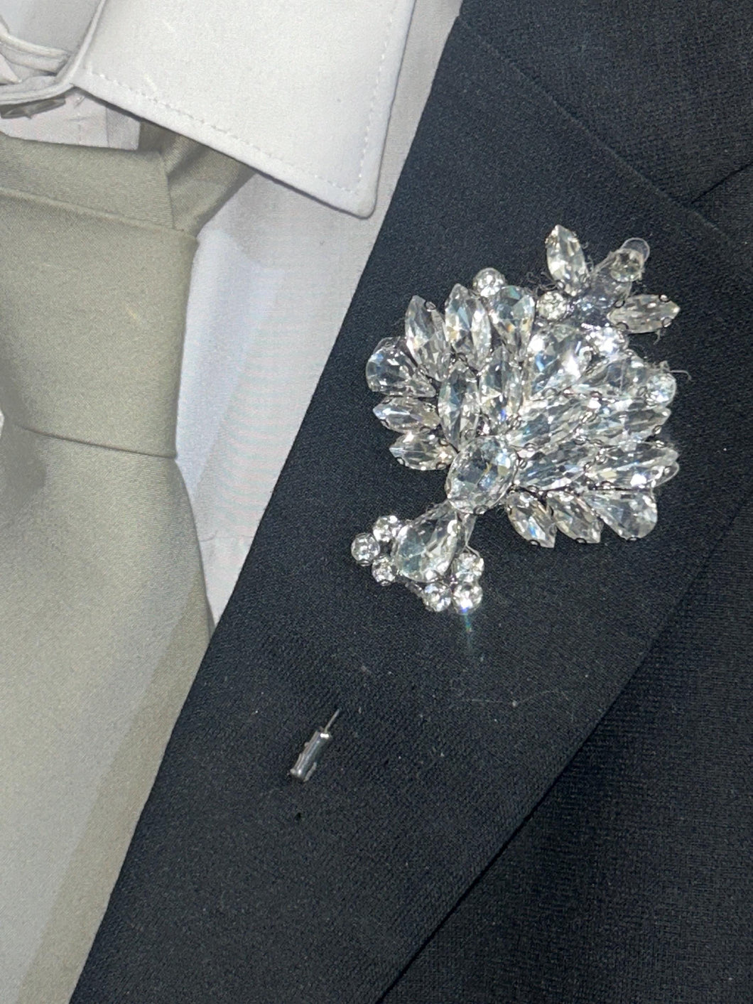 Jewel Gem Buttonhole , Groom usher small Boutonniere ,Wedding Buttonhole Pin, Wedding Boutonnière by Crystal wedding uk
