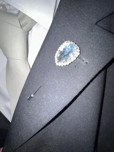 Jewel lapel pin, Gem Buttonhole , Groom usher small Boutonniere ,Wedding Buttonhole Pin, Wedding Boutonnière by Crystal wedding uk