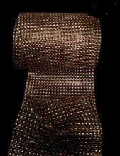 Load image into Gallery viewer, Coffee Diamante ribbon, Crystal effect cake trim, BUY 1 GET 1 FREE diamond mesh, bling mesh 1 Meter cake trim. by Crystal wedding uk

