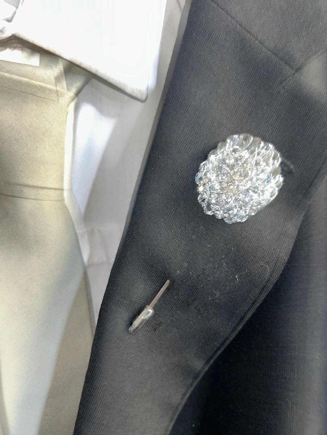 Jewel lapel pin, Gem Buttonhole , Groom usher small MINI Boutonniere ,Wedding Buttonhole Pin, Wedding Boutonnière by Crystal wedding uk
