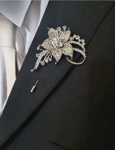 Load image into Gallery viewer, Diamante bouquet 12"x 16" brooch Jewel rhinestone crystal wedding bouquet Crystal Bridal Bouquet, cascade bouquet by Crystal wedding uk
