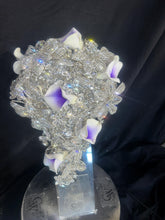 Load image into Gallery viewer, Diamante bouquet, lily &amp; brooch Jewel rhinestone crystal wedding bouquet Crystal Bridal Bouquet, rose cascade bouquet Crystal wedding uk
