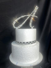 Load image into Gallery viewer, Crystal Initial Cake Topper, Personalized Wedding Monogram, Luxury Rhinestone Letter Topper, Bridal Keepsake Cake Decoration
