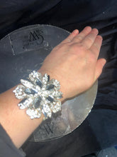 Load image into Gallery viewer, Vintage inspired crystal flower wrist corsage by Crystal wedding uk
