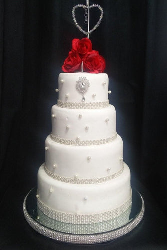 Glass crystal Diamante Rhinestone cake stand platform plate round or square all sizes by Crystal wedding uk