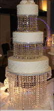 Load image into Gallery viewer, Real crystal Wedding cake stand set of 3 to 6 tiers - OTHER SIZES AVAILABLE by Crystal wedding uk
