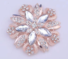 Load image into Gallery viewer, Boutionerre crystal flower, grooms buttonhole pin by Crystal wedding uk
