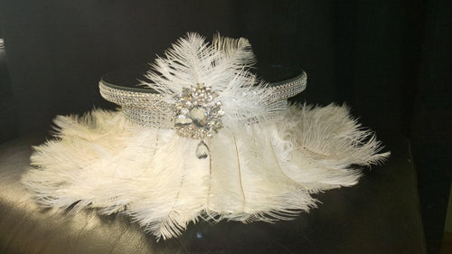 Ostrich Feather cake stand ,GATSBY 1920's style wedding cake stand - many colours - all sizes by Crystal wedding uk