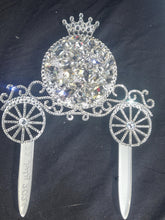 Load image into Gallery viewer, Crystal Carriage Cake Topper: Fairytale Wedding Decoration
