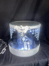 Load image into Gallery viewer, Glass shoe slipper wedding cake stand by Crystal wedding uk
