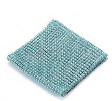 Load image into Gallery viewer, Aqua Diamante ribbon, Crystal effect cake trim, BUY 1 GET 1 FREE diamond mesh, bling mesh 1 Meter cake trim. by Crystal wedding uk
