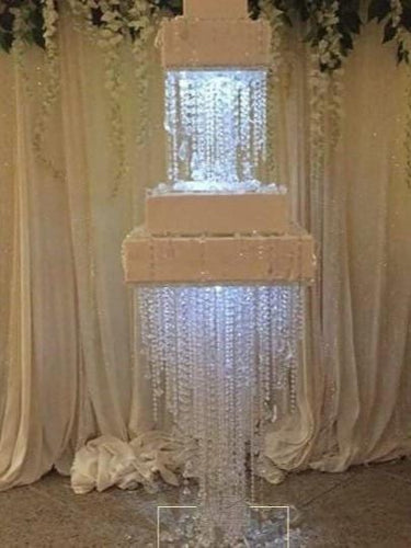 Crystal wedding cake stand, cake chandelier, 2pcs. 1 divider and Tall cake Table 80cm by Crystal wedding uk by Crystal wedding uk