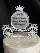 Load image into Gallery viewer, Swarovski Crystal Carriage Cake Topper: Fairytale Wedding Decoration
